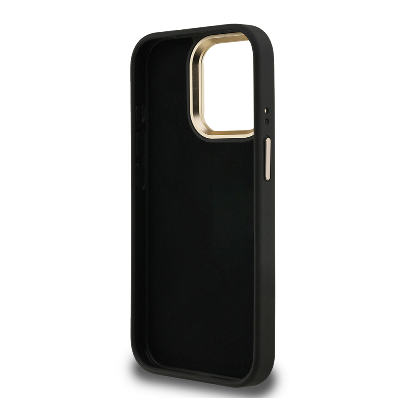 Apple iPhone 15 Pro Max Case Guess Original Licensed PU Leather 4G Patterned Metal Big 4G and Text Logo Camera Stand Cover - 18