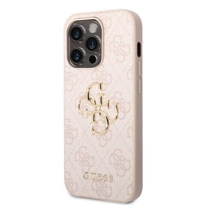 Apple iPhone 15 Pro Max Case Guess Original Licensed PU Leather Text and 4G Metal Logo Patterned Cover - 18