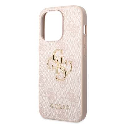 Apple iPhone 15 Pro Max Case Guess Original Licensed PU Leather Text and 4G Metal Logo Patterned Cover - 21