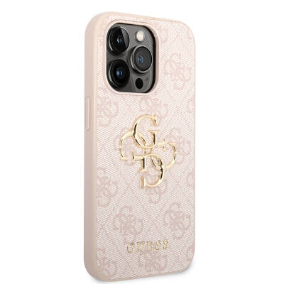 Apple iPhone 15 Pro Max Case Guess Original Licensed PU Leather Text and 4G Metal Logo Patterned Cover - 24