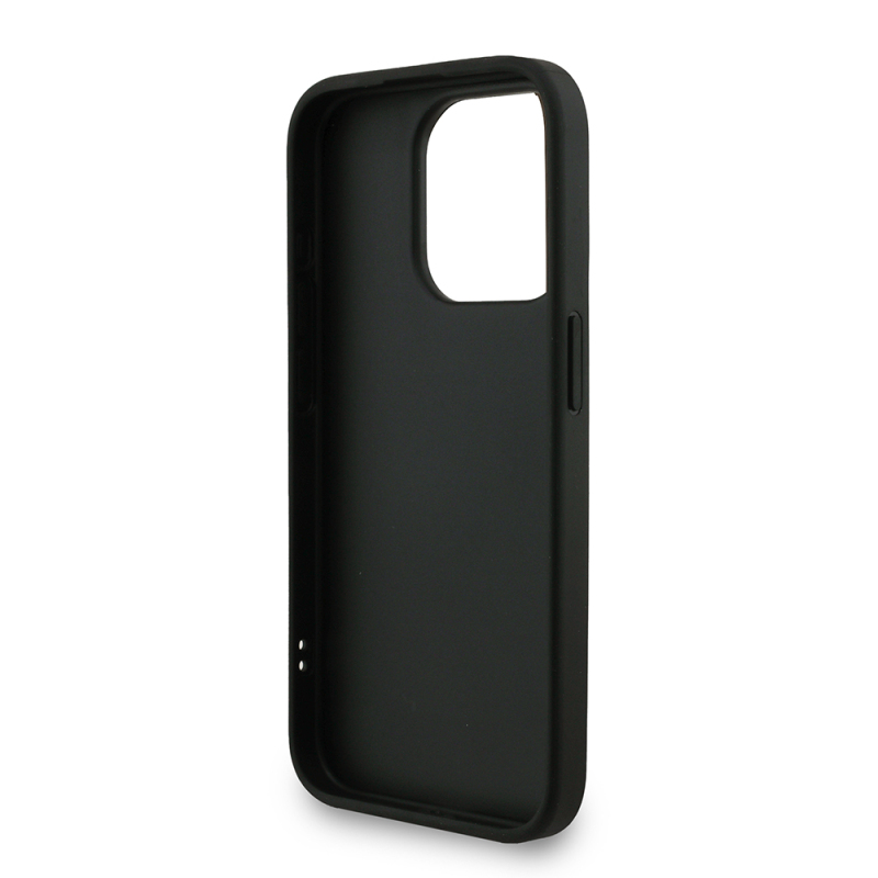 Apple iPhone 15 Pro Max Case Guess Original Licensed PU Leather Wrist Strap Rope Metal Big 4G and Text Logo Cover - 24