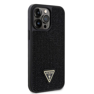 Apple iPhone 15 Pro Max Case Guess Original Licensed Stone Back Surface Cover with Triangle Logo - 13