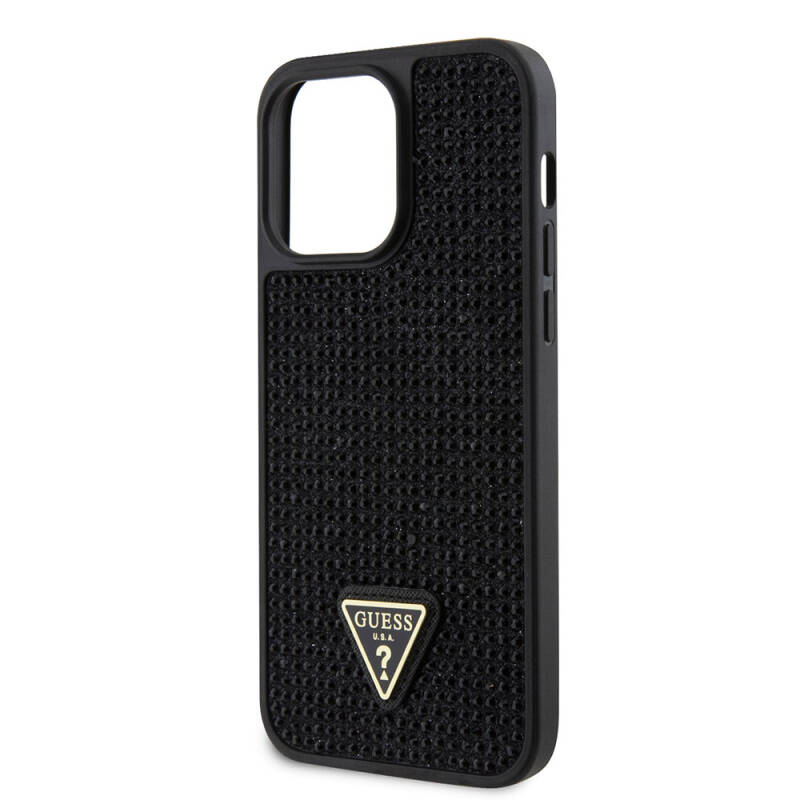 Apple iPhone 15 Pro Max Case Guess Original Licensed Stone Back Surface Cover with Triangle Logo - 15