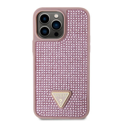 Apple iPhone 15 Pro Max Case Guess Original Licensed Stone Back Surface Cover with Triangle Logo - 20