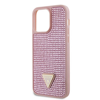 Apple iPhone 15 Pro Max Case Guess Original Licensed Stone Back Surface Cover with Triangle Logo - 23