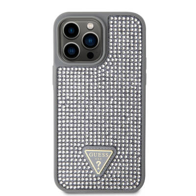 Apple iPhone 15 Pro Max Case Guess Original Licensed Stone Back Surface Cover with Triangle Logo - 28