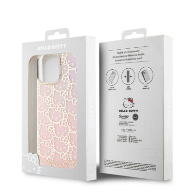 Apple iPhone 15 Pro Max Case Hello Kitty Original Licensed Color Transition Electroplating Coating Kitty Head Patterned Cover - 17