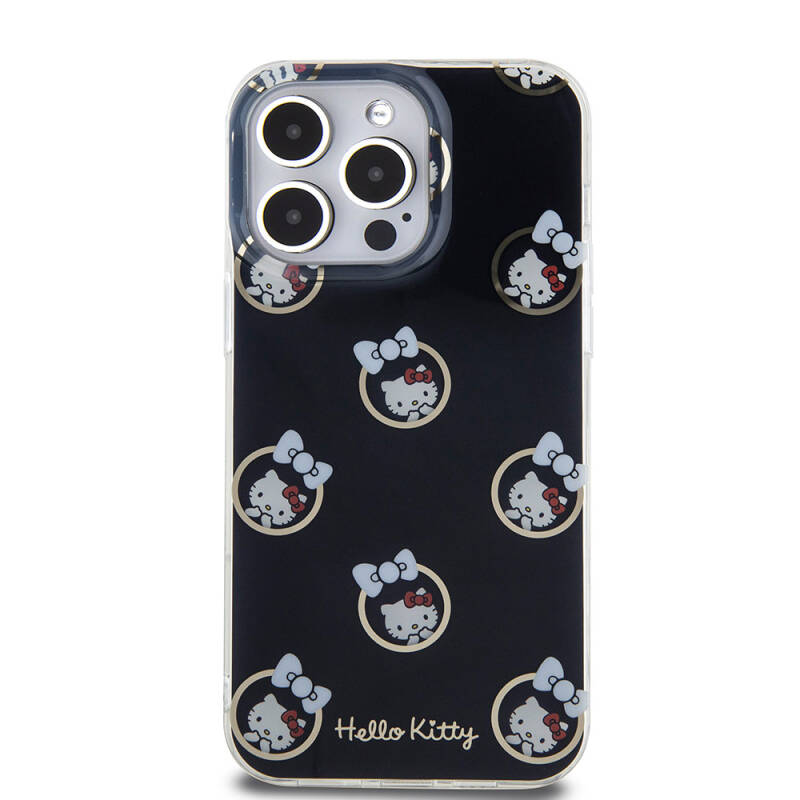 Apple iPhone 15 Pro Max Case Hello Kitty Original Licensed Electroplating Coating Bubble Printed Cover - 3