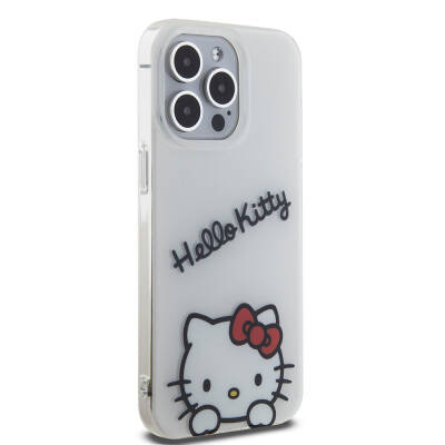 Apple iPhone 15 Pro Max Case Hello Kitty Original Licensed Hanging Text and Iconic Logo Daydreaming Cover - 13