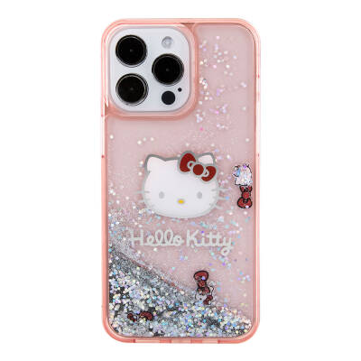 Apple iPhone 15 Pro Max Case Hello Kitty Original Licensed Iconic Liquid Glitter Cover - 12