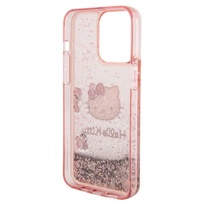 Apple iPhone 15 Pro Max Case Hello Kitty Original Licensed Iconic Liquid Glitter Cover - 15