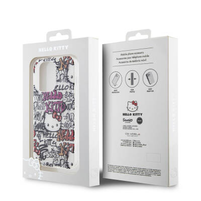 Apple iPhone 15 Pro Max Case Hello Kitty Original Licensed Iconic Logo Sticker Graffiti Cover - 9