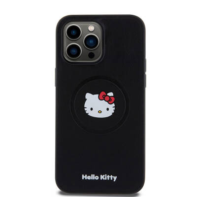 Apple iPhone 15 Pro Max Case Hello Kitty Original Licensed Magsafe Charge Kitty Head Leather Cover - 8