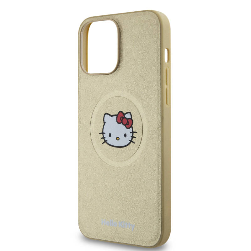 Apple iPhone 15 Pro Max Case Hello Kitty Original Licensed Magsafe Charge Kitty Head Leather Cover - 14