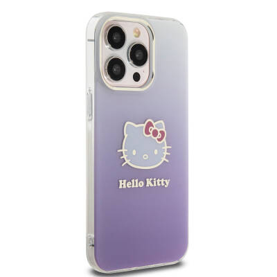 Apple iPhone 15 Pro Max Case Hello Kitty Original Licensed Text and Iconic Logo Electroplating Coating Gradient Cover - 4