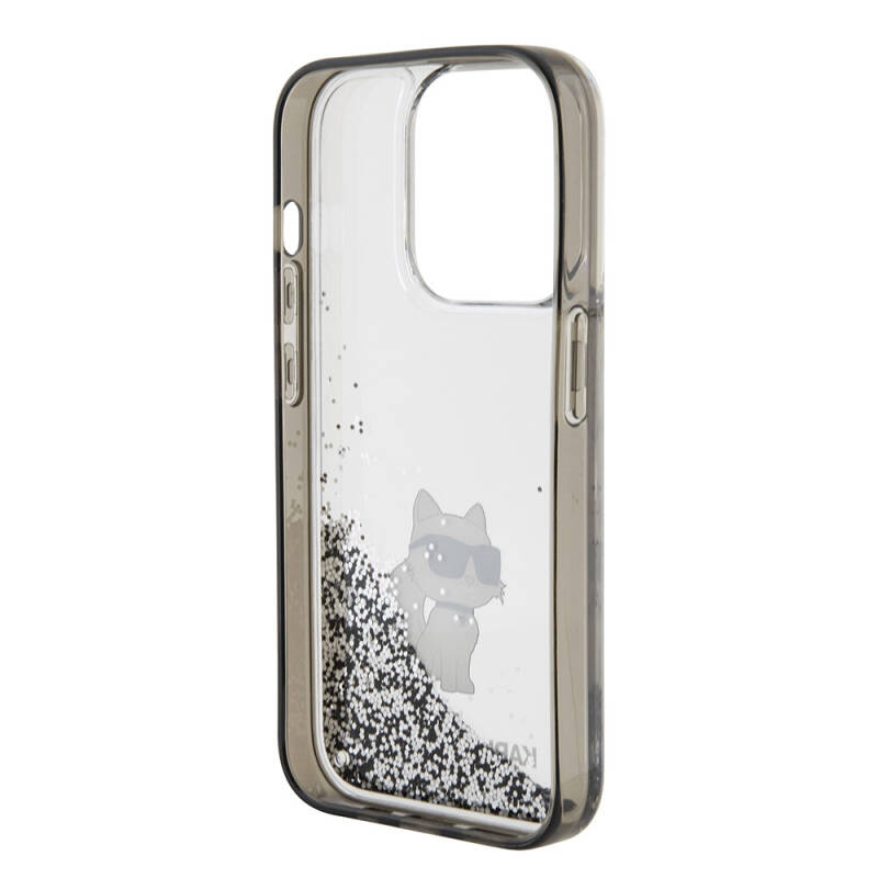 Apple iPhone 15 Pro Max Case Karl Lagerfeld Choupette Liquid Glitter Original Licensed Cover - 4