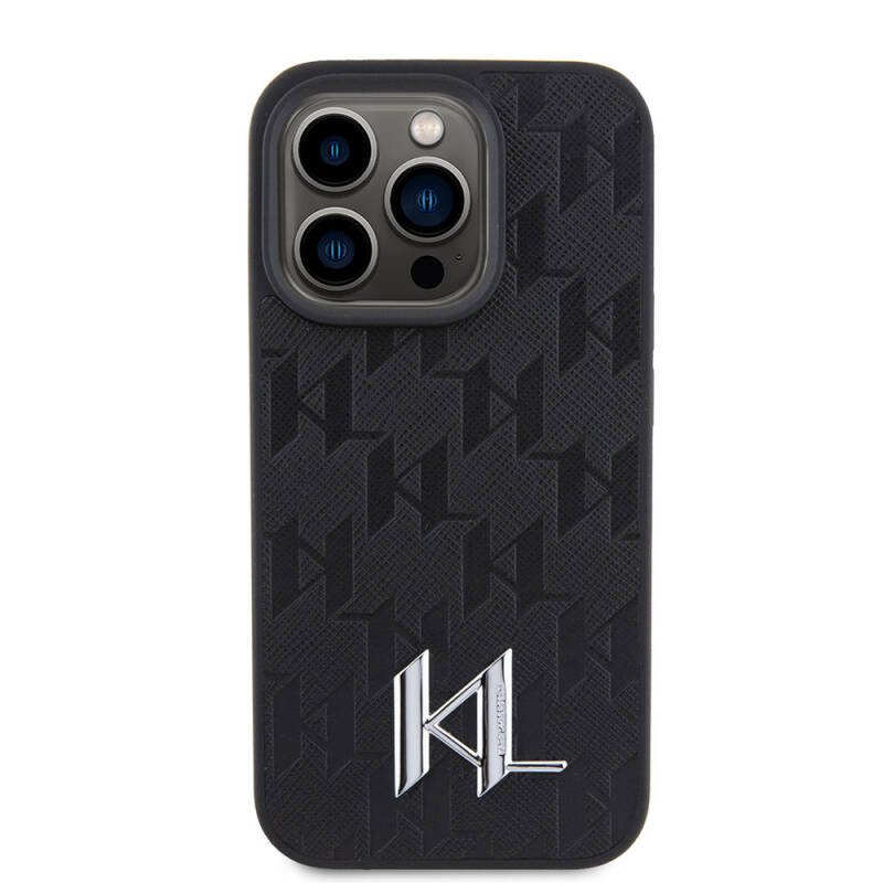 Apple iPhone 15 Pro Max Case Karl Lagerfeld Hot Stamp K&L Metal Logo Original Licensed Cover - 5