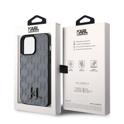 Apple iPhone 15 Pro Max Case Karl Lagerfeld Hot Stamp K&L Metal Logo Original Licensed Cover - 14