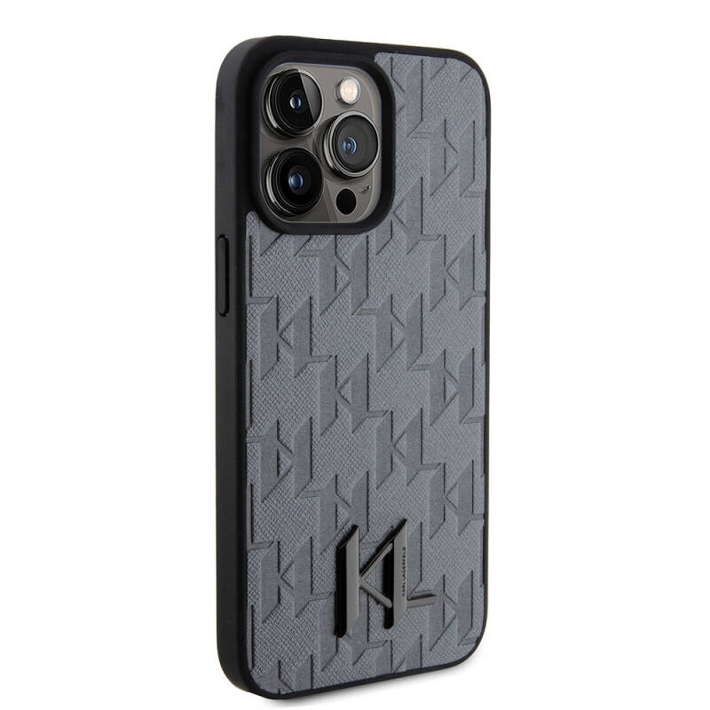 Apple iPhone 15 Pro Max Case Karl Lagerfeld Hot Stamp K&L Metal Logo Original Licensed Cover - 15