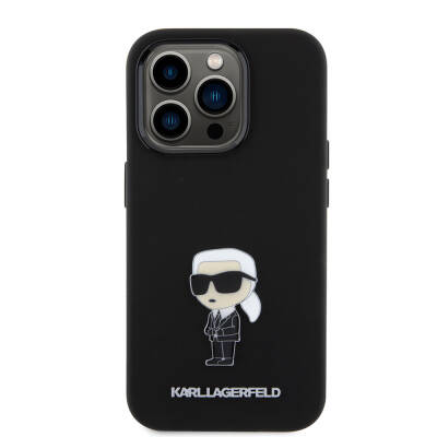 Apple iPhone 15 Pro Max Case Karl Lagerfeld Silicone Iconic Metal Logo Original Licensed Cover - 2