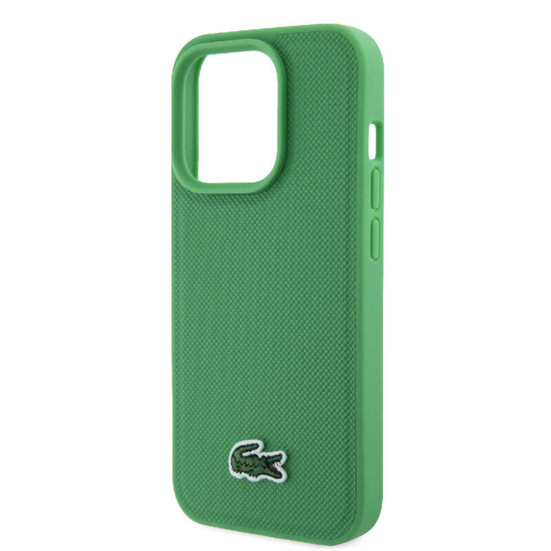 Apple iPhone 15 Pro Max Case Lacoste Original Licensed PU Pique Pattern Back Iconic Crocodile Woven Logo Cover - 15