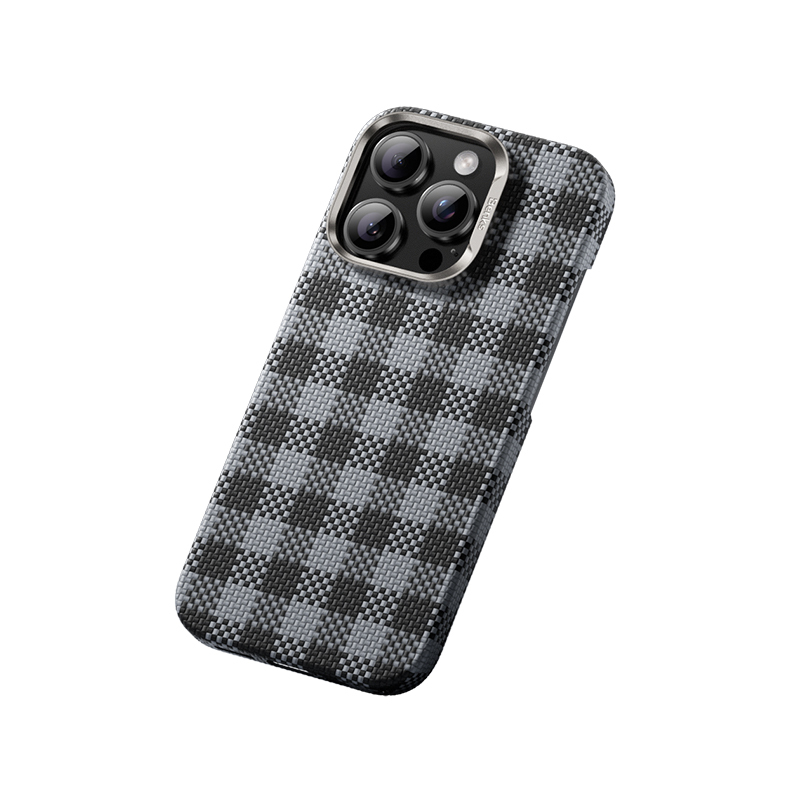 Apple iPhone 15 Pro Max Case M-safe Charging Feature Plaid Design Benks ArmorVichy Kevlar Cover - 4