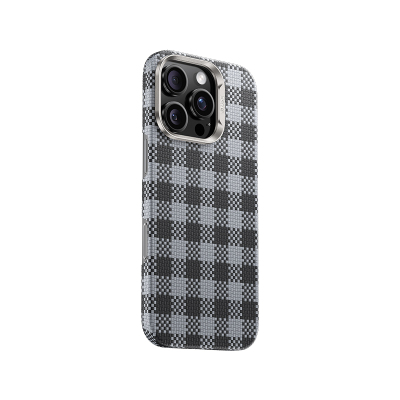Apple iPhone 15 Pro Max Case M-safe Charging Feature Plaid Design Benks ArmorVichy Kevlar Cover - 6