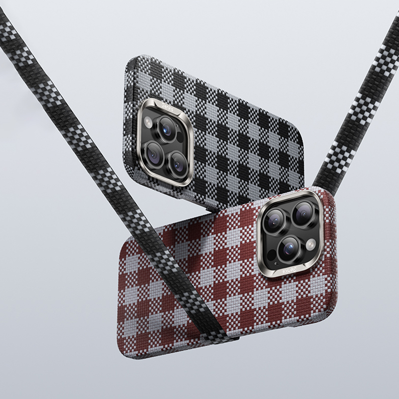 Apple iPhone 15 Pro Max Case M-safe Charging Feature Plaid Design Benks ArmorVichy Kevlar Cover - 8