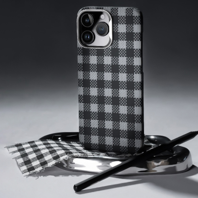 Apple iPhone 15 Pro Max Case M-safe Charging Feature Plaid Design Benks ArmorVichy Kevlar Cover - 9