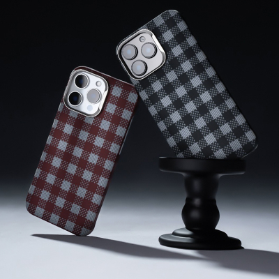 Apple iPhone 15 Pro Max Case M-safe Charging Feature Plaid Design Benks ArmorVichy Kevlar Cover - 10