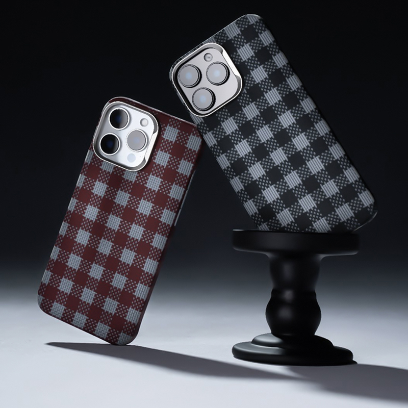Apple iPhone 15 Pro Max Case M-safe Charging Feature Plaid Design Benks ArmorVichy Kevlar Cover - 10