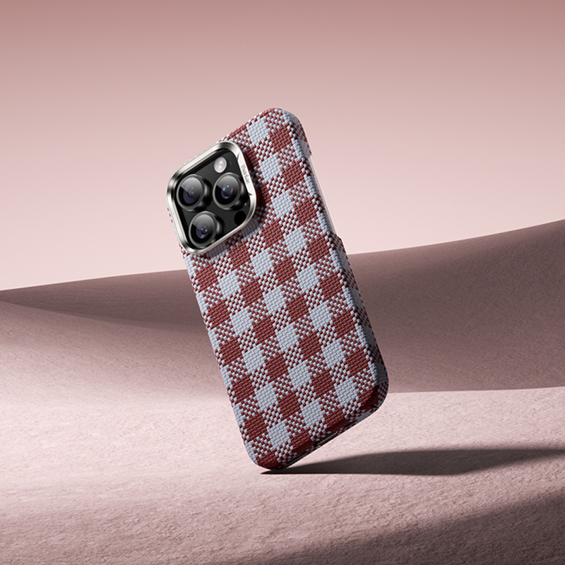Apple iPhone 15 Pro Max Case M-safe Charging Feature Plaid Design Benks ArmorVichy Kevlar Cover - 12