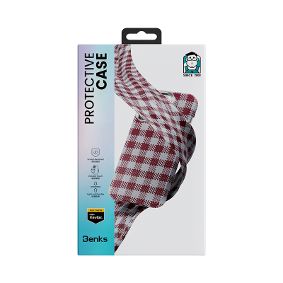 Apple iPhone 15 Pro Max Case M-safe Charging Feature Plaid Design Benks ArmorVichy Kevlar Cover - 15