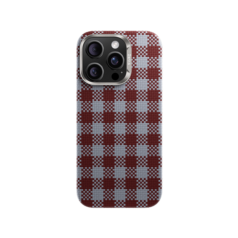 Apple iPhone 15 Pro Max Case M-safe Charging Feature Plaid Design Benks ArmorVichy Kevlar Cover - 1