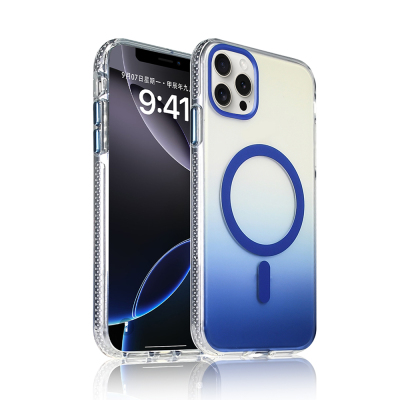 Apple iPhone 15 Pro Max Case M-safe Charging Feature Transparent Color Transition Zore Toros Cover - 1