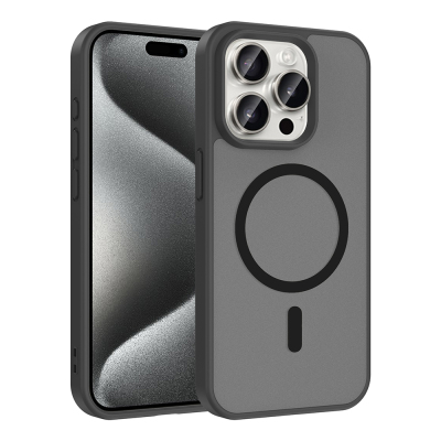 Apple iPhone 15 Pro Max Case M-safe Charging Feature Zore Flat Cover - 2