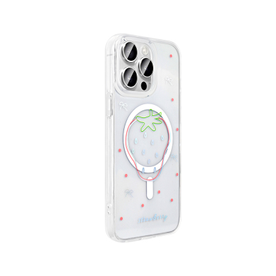 Apple iPhone 15 Pro Max Case M-Safe Charging Transparent Zore Folk Hard Cover - 9