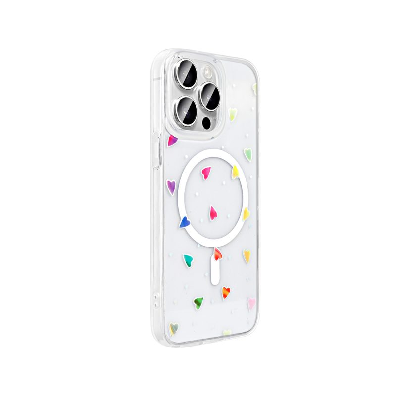 Apple iPhone 15 Pro Max Case M-Safe Charging Transparent Zore Folk Hard Cover - 10