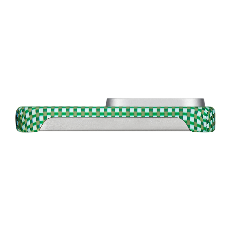 Apple iPhone 15 Pro Max Case Magsafe Charging Feature Aramid Fiber Pitaka Ultra-Slim Classic Series Forest Green Cover - 6