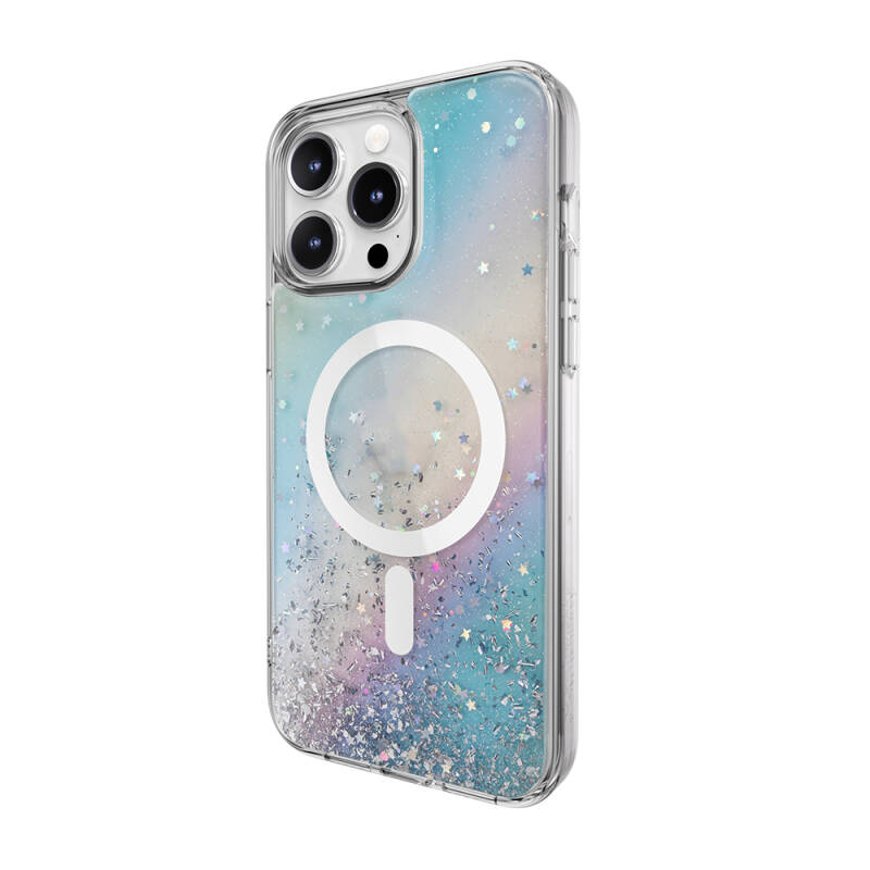 Apple iPhone 15 Pro Max Case Magsafe Charging Feature Shining Glitter Transparent Licensed Switcheasy Starfield-M Cover - 6