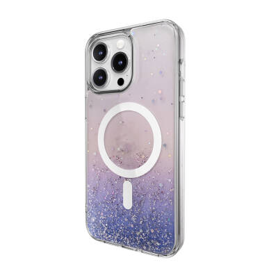 Apple iPhone 15 Pro Max Case Magsafe Charging Feature Shining Glitter Transparent Licensed Switcheasy Starfield-M Cover - 8