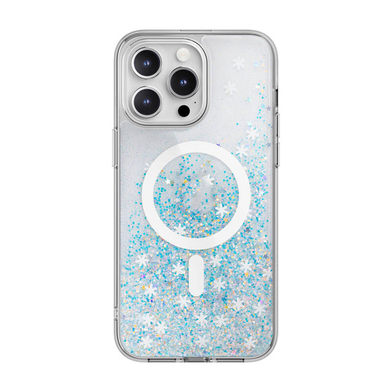 Apple iPhone 15 Pro Max Case Magsafe Charging Feature Shining Glitter Transparent Licensed Switcheasy Starfield-M Cover - 4