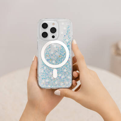 Apple iPhone 15 Pro Max Case Magsafe Charging Feature Shining Glitter Transparent Licensed Switcheasy Starfield-M Cover - 18