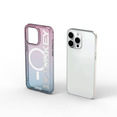 Apple iPhone 15 Pro Max Case Magsafe Charging Featured Transparent Color Transitional Wiwu Turkey C Series Cover - 8