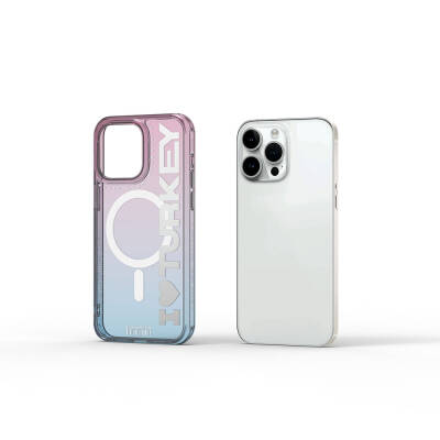 Apple iPhone 15 Pro Max Case Magsafe Charging Featured Transparent Color Transitional Wiwu Turkey C Series Cover - 9
