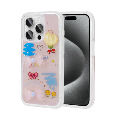 Apple iPhone 15 Pro Max Case Relief Figured Shiny Zore Minimini Silicone Cover - 10