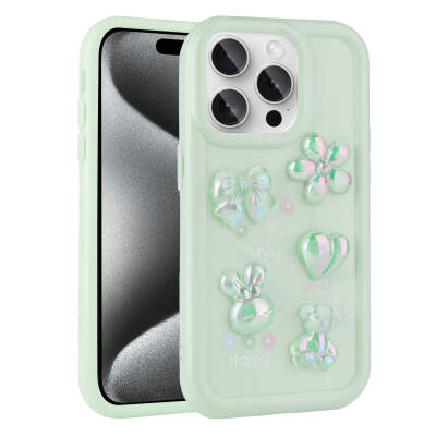 Apple iPhone 15 Pro Max Case Relief Figured Shiny Zore Toys Silicone Cover - 1