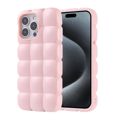 Apple iPhone 15 Pro Max Case Shiny Flexible Silicone Zore Dom Dom Cover - 1