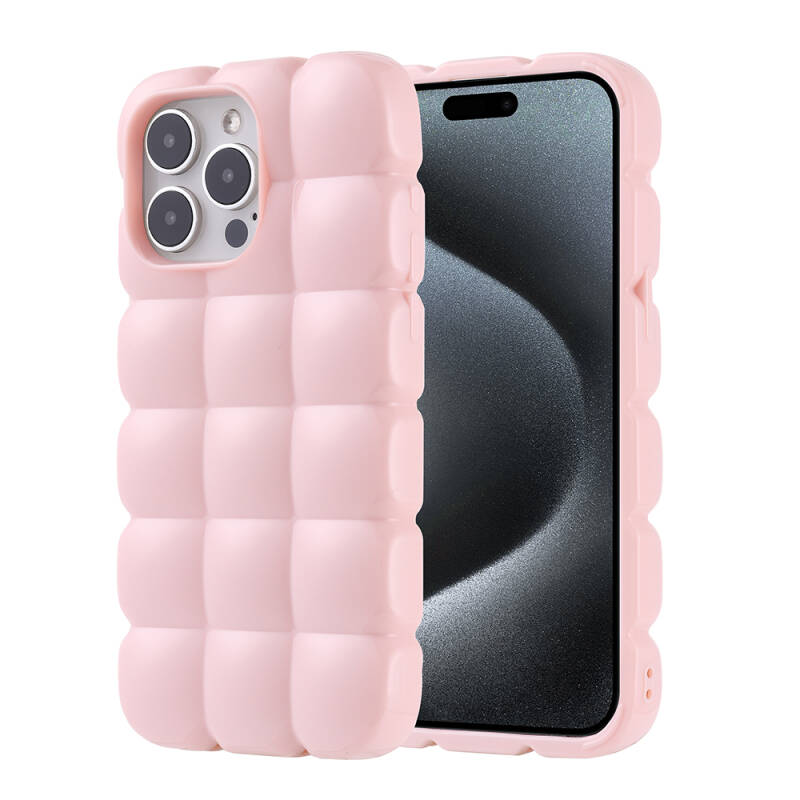 Apple iPhone 15 Pro Max Case Shiny Flexible Silicone Zore Dom Dom Cover - 5