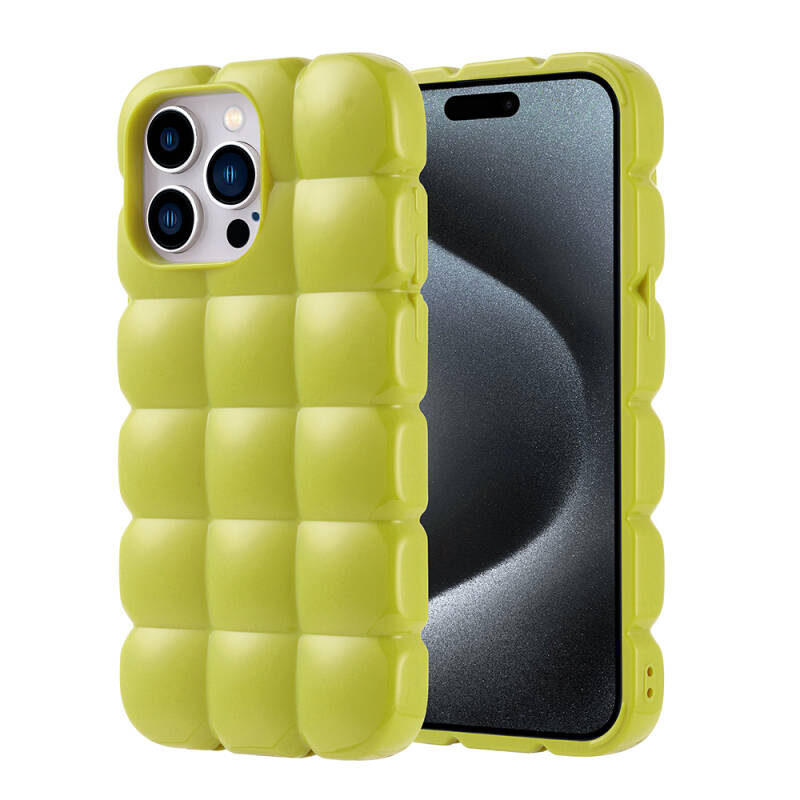 Apple iPhone 15 Pro Max Case Shiny Flexible Silicone Zore Dom Dom Cover - 3